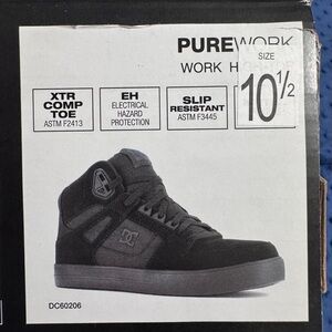 DC Work Crew Safety Shoes 10.5 Black Composite Toe Slip Resistant Work Sneaker